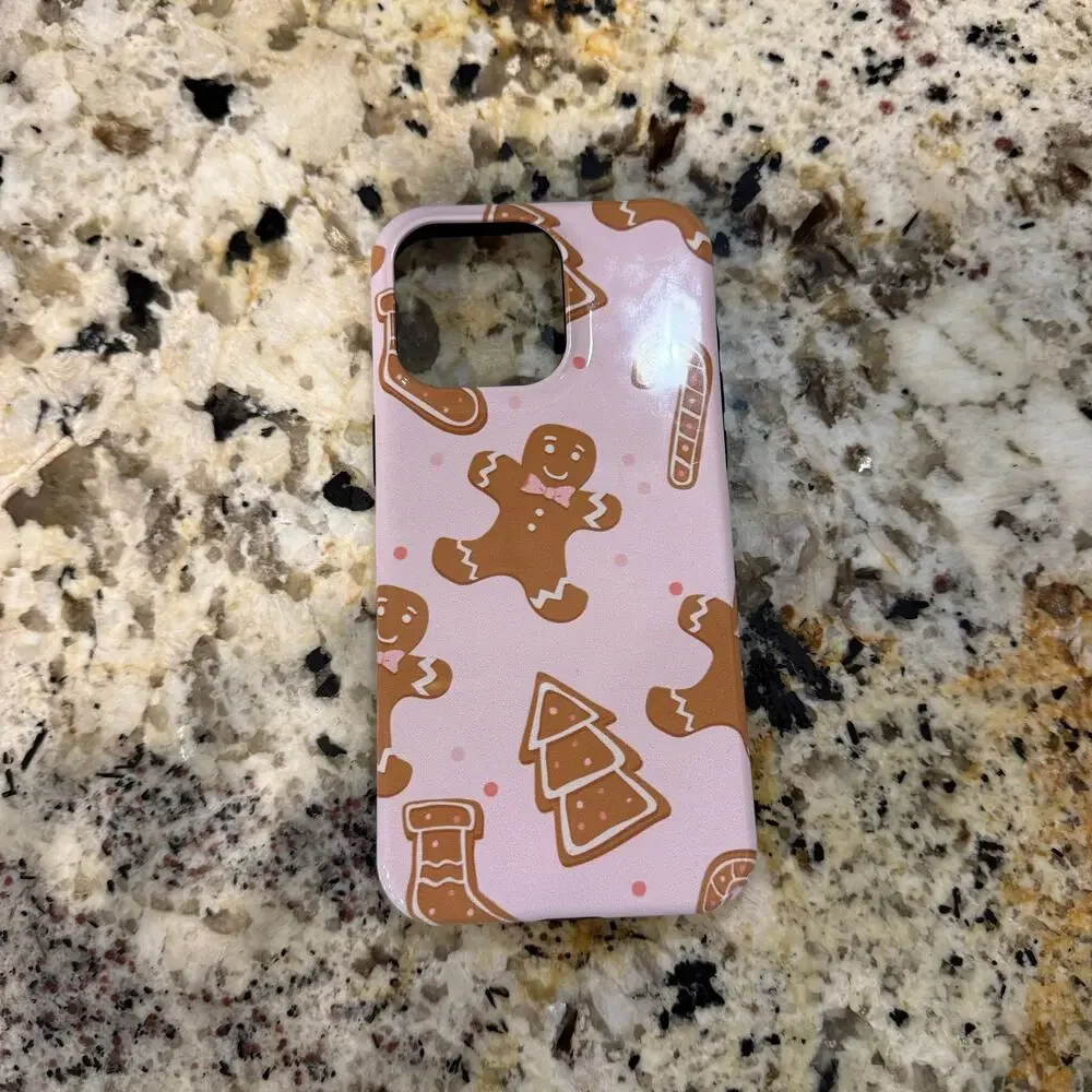 Pink Gingerbread Cookie Christmas Case for iPhone 15 Pro Max NWOT